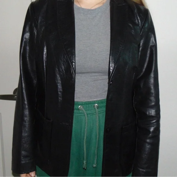 GAP Black Leather Jacket - Picture 4 of 4